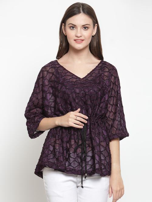 drawstring kimono sleeved top - 16566373 - Very Small Image - 1
