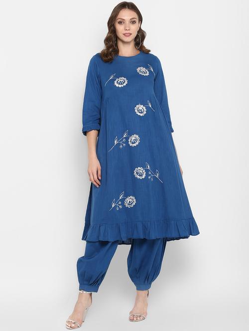 embroidered kurta salwar set - 16568725 - Very Small Image - 1