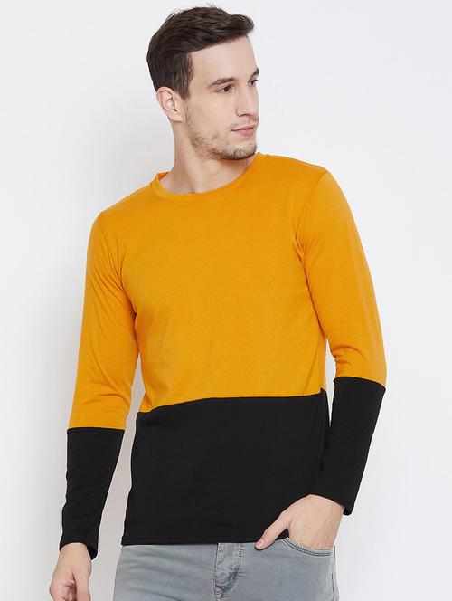 yellow color block t-shirt - 16568855 - Very Small Image - 1