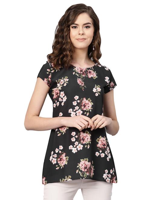 round neck floral tunic - 16569210 - Very Small Image - 1