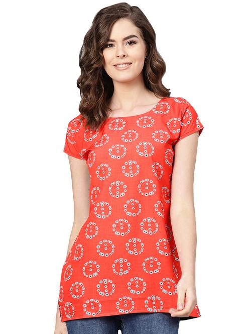 round neck floral print tunic - 16569213 - Very Small Image - 1