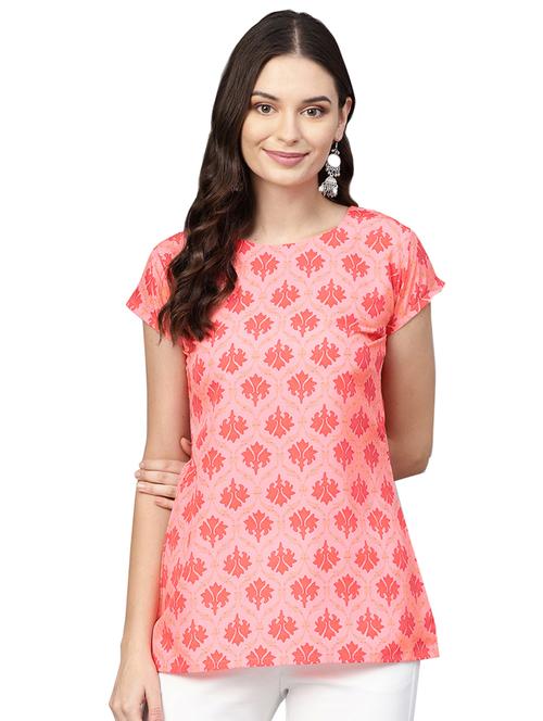 round neck floral print tunic - 16569229 - Very Small Image - 1