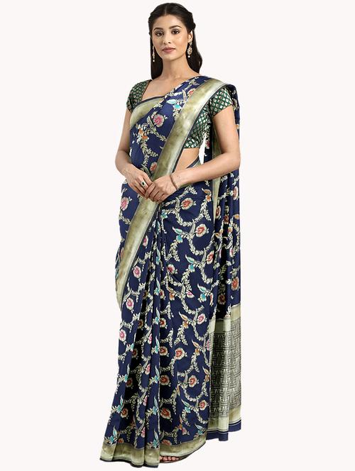 self-design woven saree with blouse - 16569317 - Very Small Image - 1