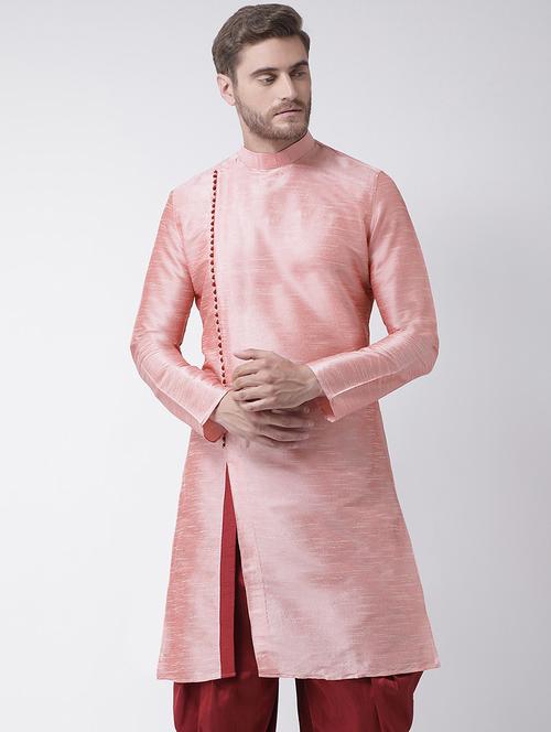 pink dupion solid long kurta - 16569490 - Very Small Image - 1