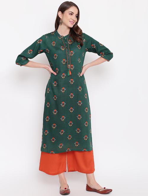 floral kurta palazzo set - 16569549 - Very Small Image - 1