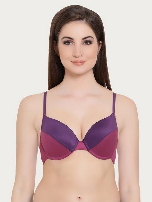 color block plunge bra - 16569913 - Very Small Image - 1