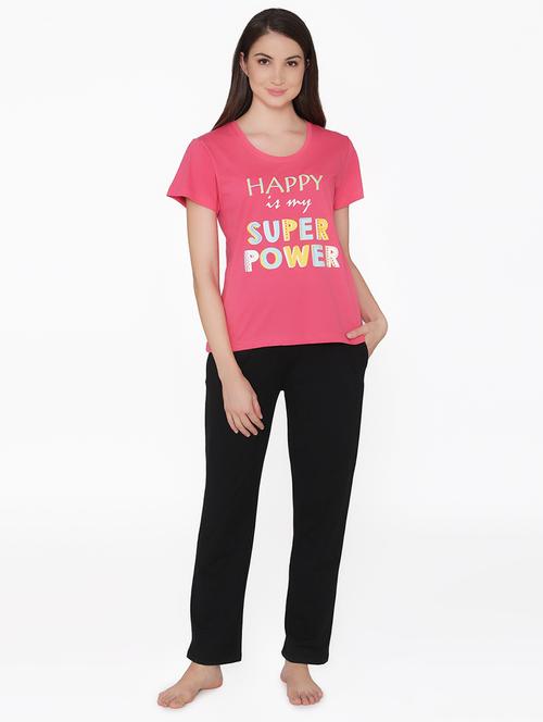 quirky tee with pajama set - 16569944 - Very Small Image - 1