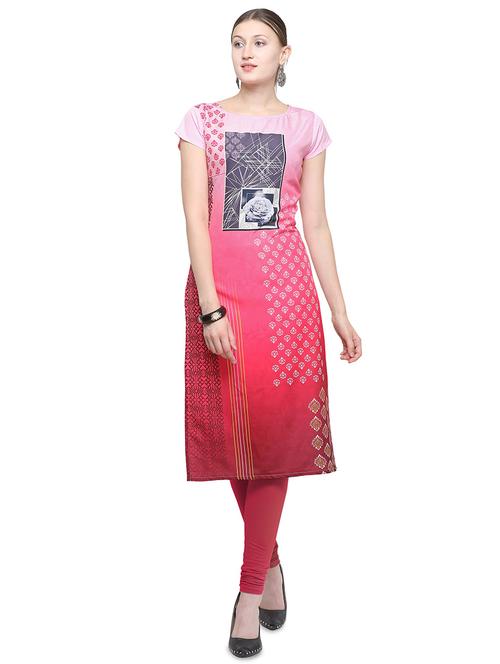 digital print straight kurta - 16570315 - Very Small Image - 1
