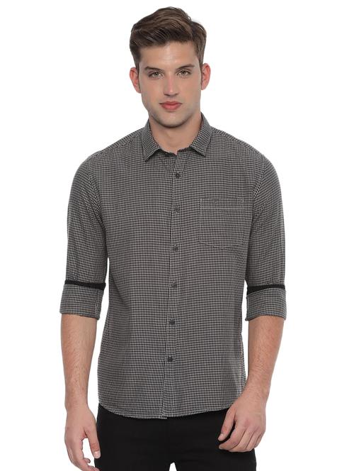 black self design casual shirt - 16570794 - Very Small Image - 1