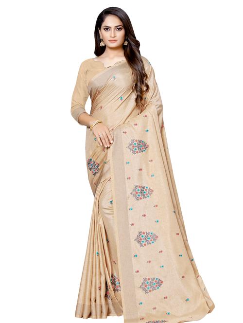 floral embroidered saree with blouse - 16571697 - Very Small Image - 1