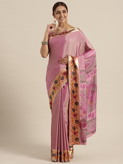 floral fusion saree with blouse - 16571710 - Very Small Image - 1