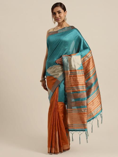 geometric printed saree with blouse - 16571731 - Very Small Image - 1