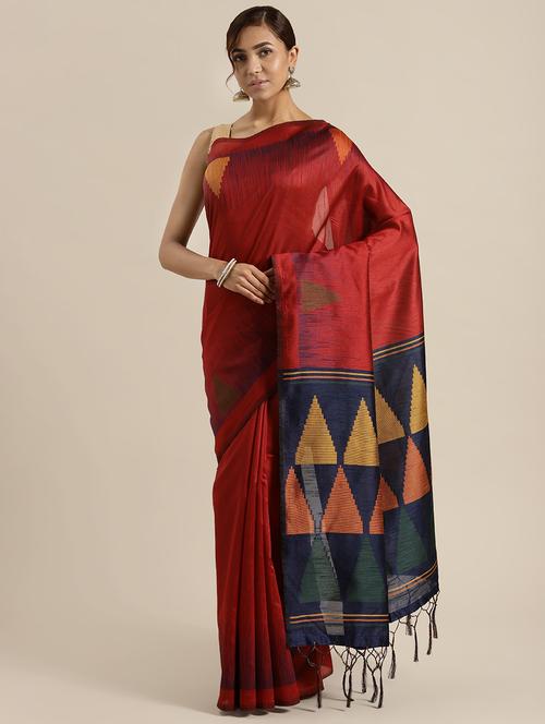 geometric printed saree with blouse - 16571742 - Very Small Image - 1