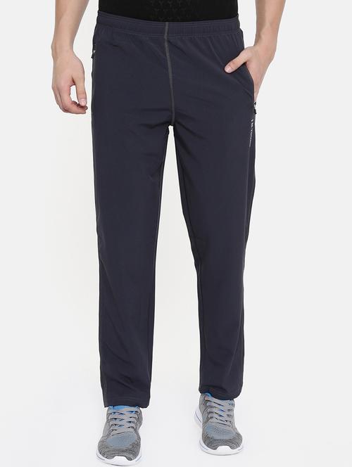 grey solid full length track pant - 16572286 - Very Small Image - 1