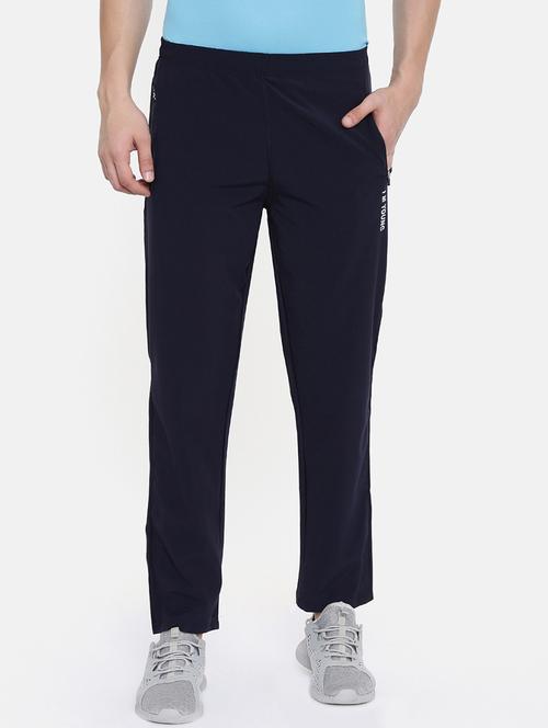 navy blue solid full length track pant - 16572287 - Very Small Image - 1