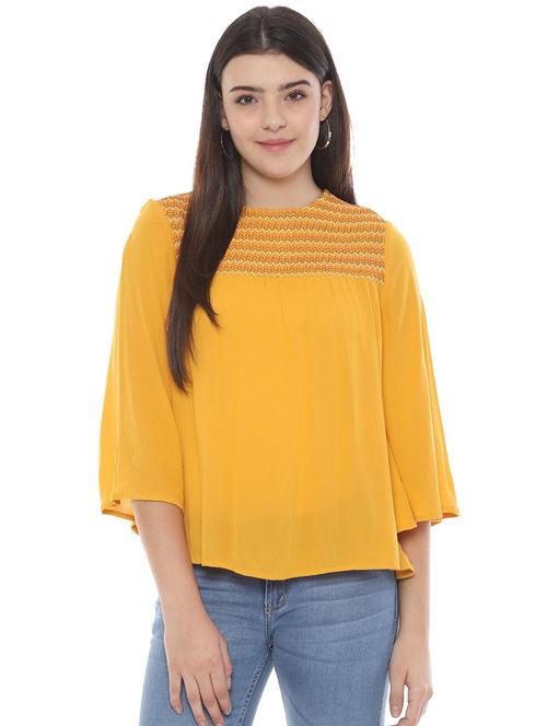 embroidered detail bell sleeved top - 16572792 - Very Small Image - 1