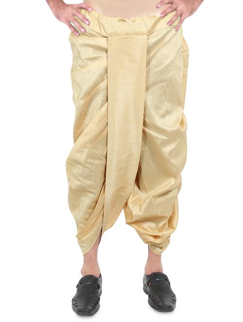 gold linen solid dhoti - 16573289 - Very Small Image - 1