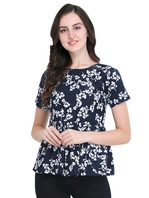 round neck floral top - 16573739 - Very Small Image - 1