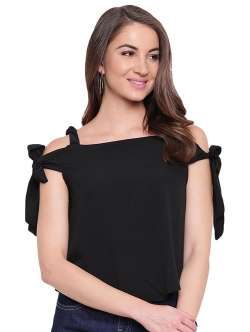 cold shoulder solid top - 16573939 - Very Small Image - 1