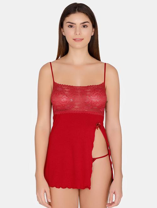 floral laced babydoll - 16574234 - Very Small Image - 1