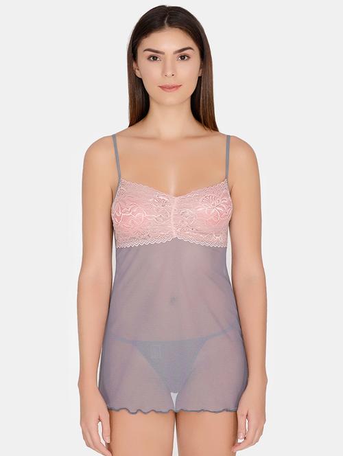 contrast floral lace babydoll - 16574235 - Very Small Image - 1