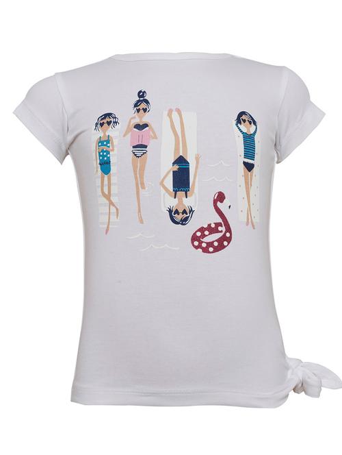 tie knot side graphic print top - 16574519 - Very Small Image - 1