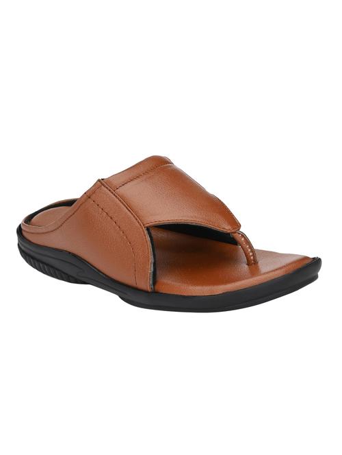 tan leatherette toe separator slippers - 16574840 - Very Small Image - 1