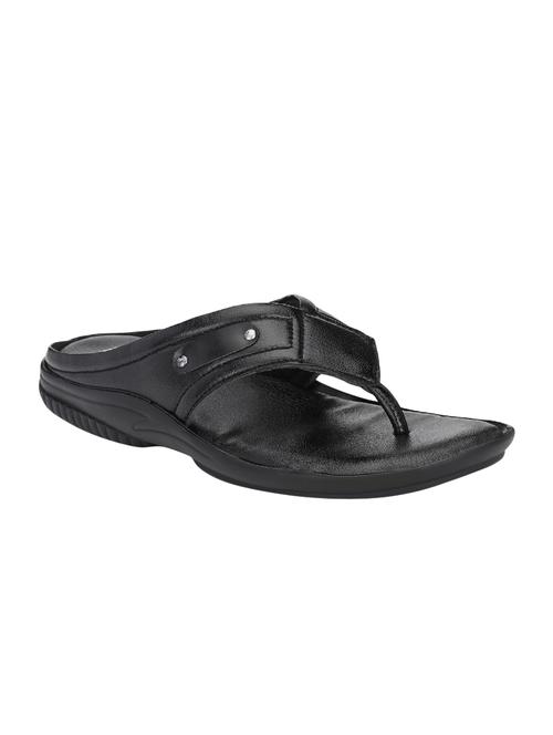 black leatherette slip on slippers - 16574844 - Very Small Image - 1