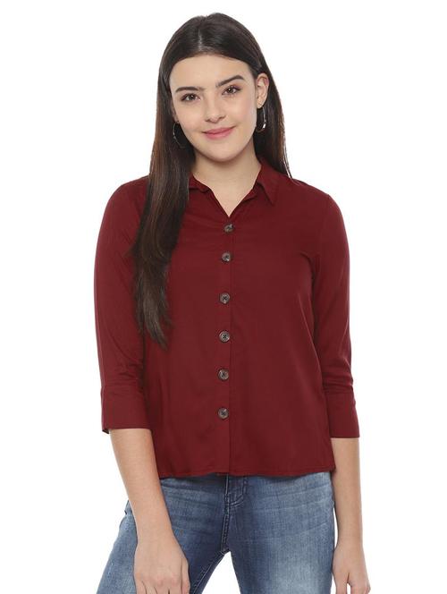 button up solid shirt - 16574859 - Very Small Image - 1