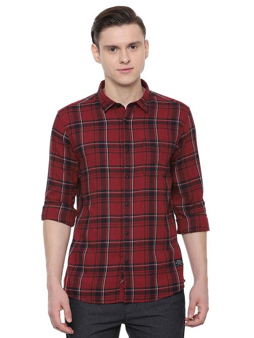 red checkered casual shirt - 16574872 - Very Small Image - 1