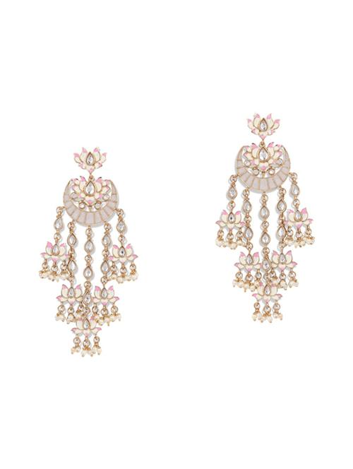 grey gold plated drop earring - 16577981 - Very Small Image - 1