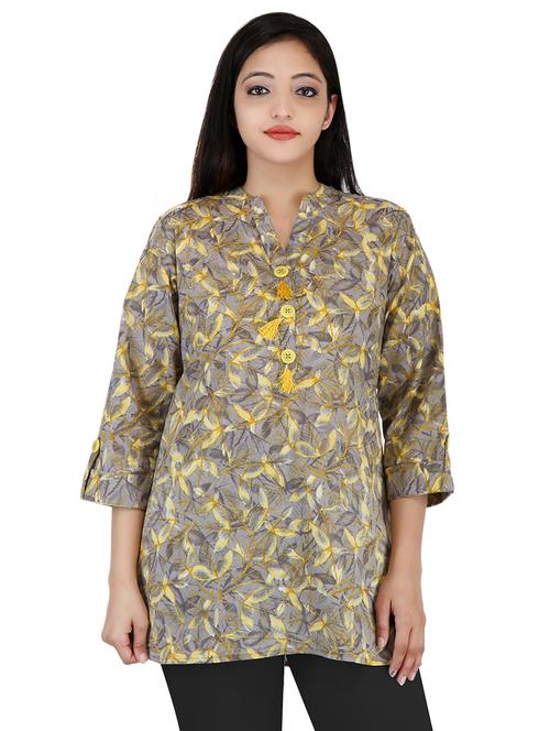mandarin neck floral tunic - 16578065 - Very Small Image - 1