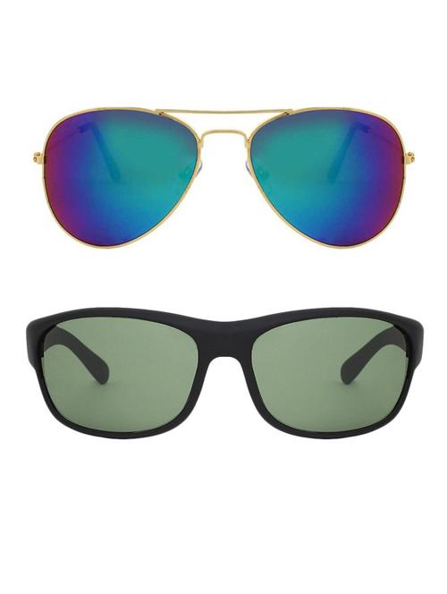 royalmede set of 2 aviator & wrap around sunglasses - 16578172 - Very Small Image - 1