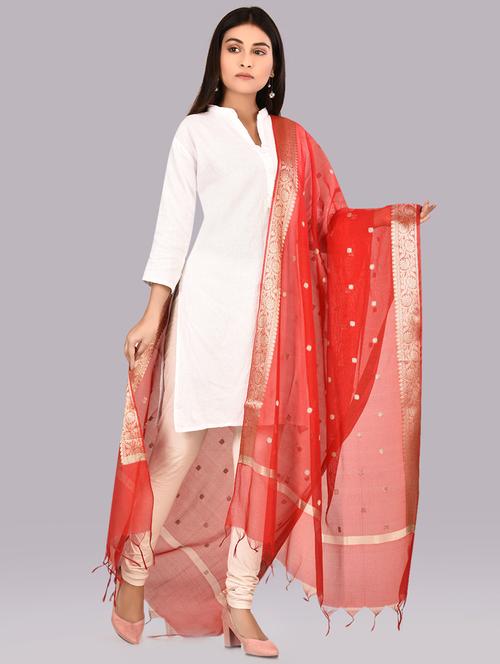 chanderi banarasi dupatta - 16578674 - Very Small Image - 1