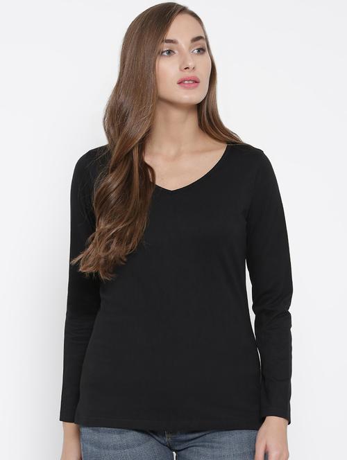 v-neck long sleeved tee - 16579123 - Very Small Image - 1