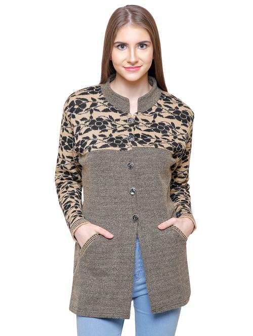 mandarin neck pocket slit cardigan - 16581386 - Very Small Image - 1