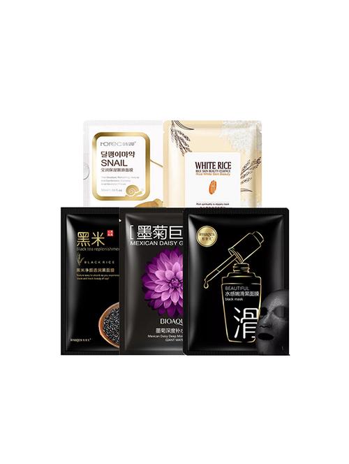 horec face mask (white rice,snail,black mask,black rice,daisy giant water ) pack of 5 - 16582026 - Very Small Image - 1