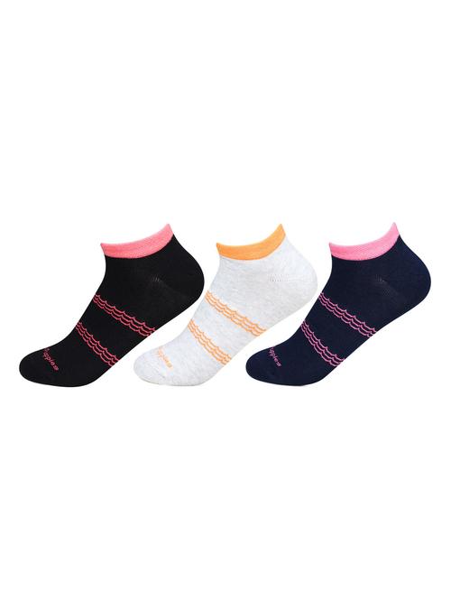 women pack of 3 printed ankle length socks - 16582123 - Very Small Image - 1