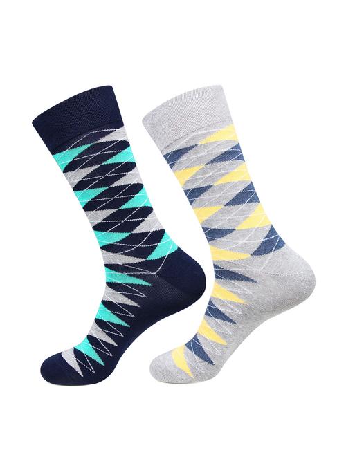 set of 2 multi colored cotton above ankle length sock - 16582156 - Very Small Image - 1