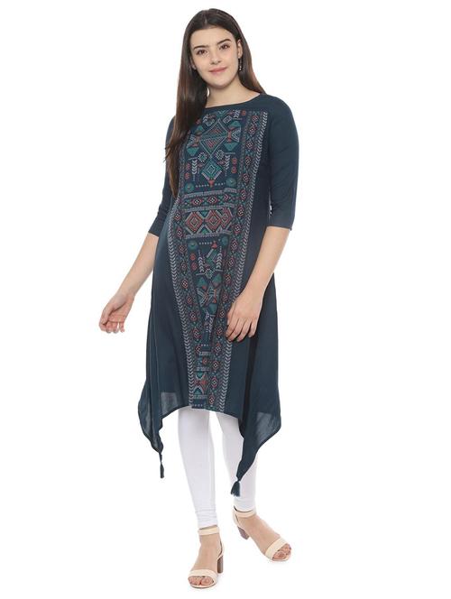 asymmetric printed kurta - 16584240 - Very Small Image - 1