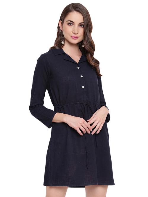 tie knot drawstring a-line dress - 16584620 - Very Small Image - 1