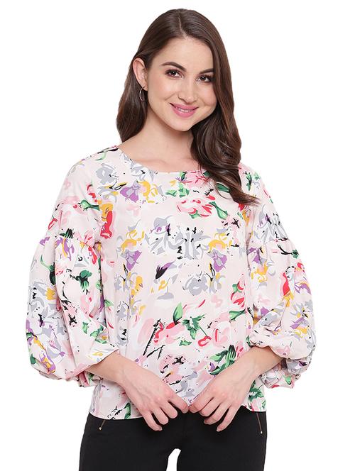 bishop sleeved floral top - 16584690 - Very Small Image - 1