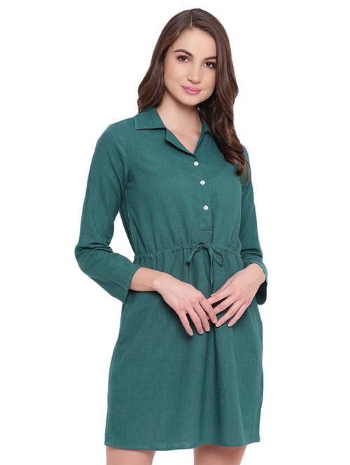 tie up drawstring a-line dress - 16584739 - Very Small Image - 1