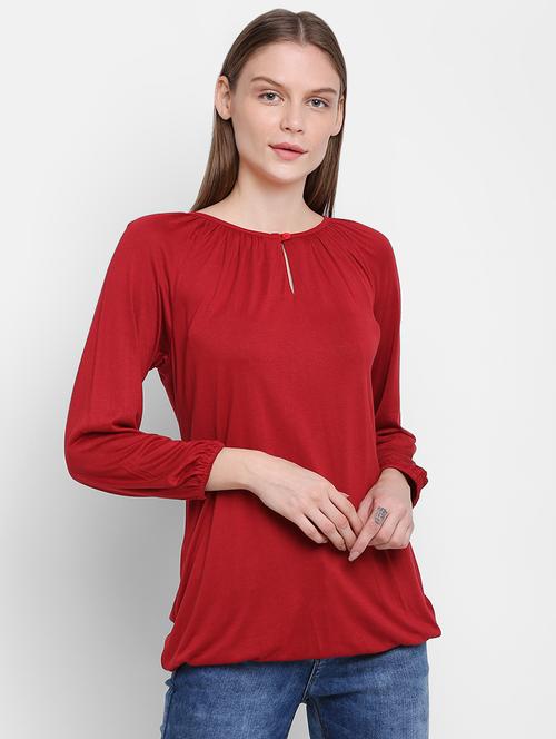 keyhole neck solid top - 16584961 - Very Small Image - 1