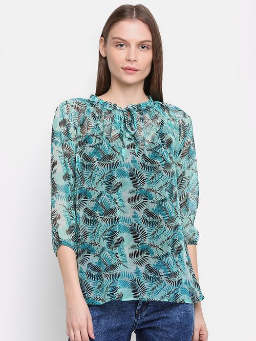 tie knot frill trim top - 16584969 - Very Small Image - 1