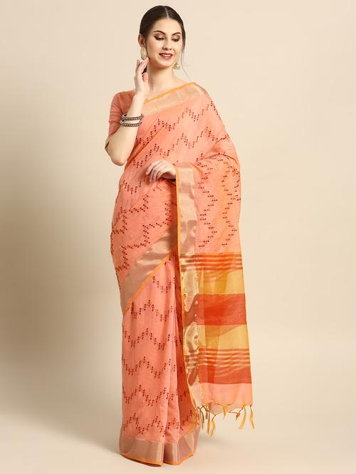 embroidered bordered saree with blouse - 16585476 - Very Small Image - 1