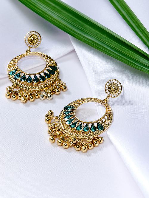 green metal drop earring - 16585637 - Very Small Image - 1
