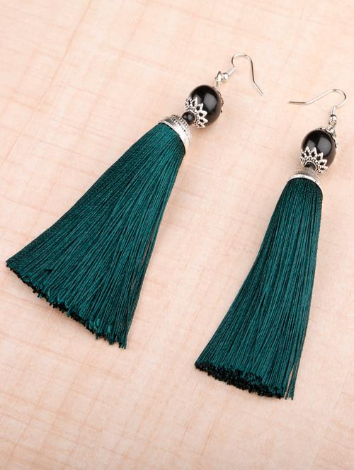 green metal drop earring - 16585755 - Very Small Image - 1
