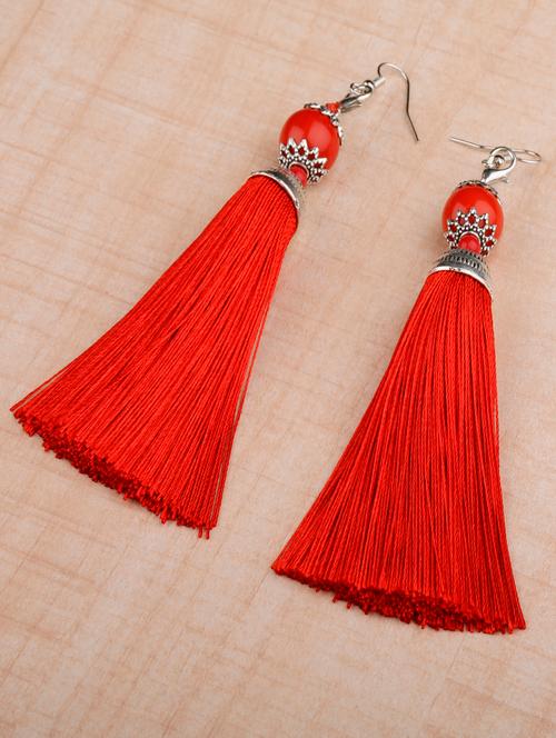 red metal drop earring - 16585766 - Very Small Image - 1