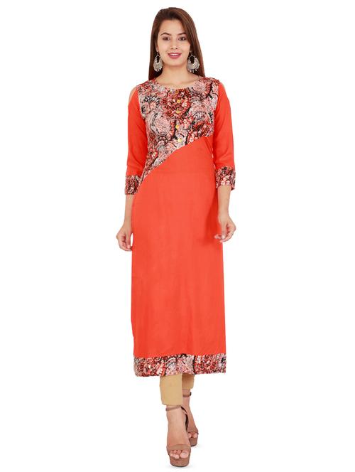 abstract printed straight kurta - 16586439 - Very Small Image - 1